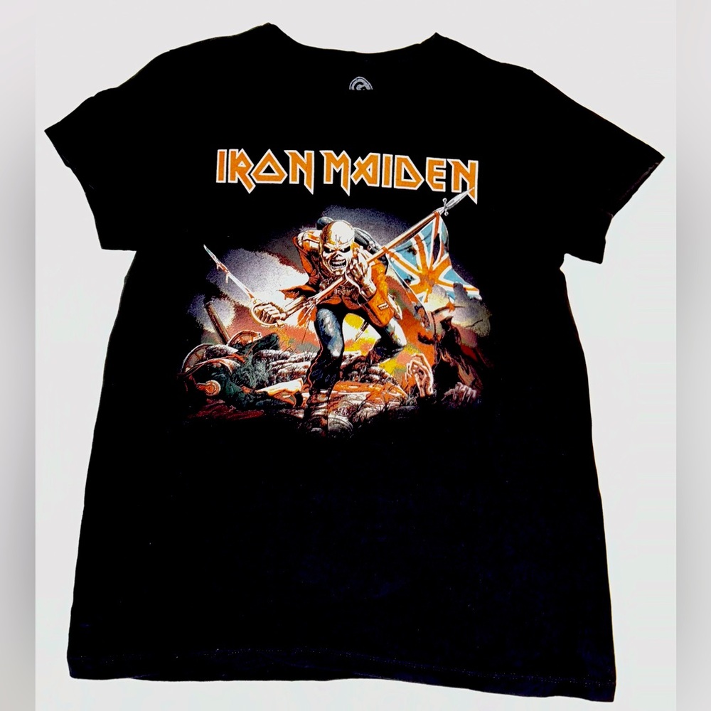 Black Iron Maiden Vintage Band T-shirt - Size Medium